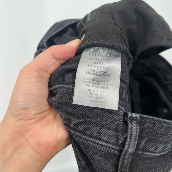 Etica Black Tyler Vintage Straight Jeans Button Fly - Picture 10 of 10
